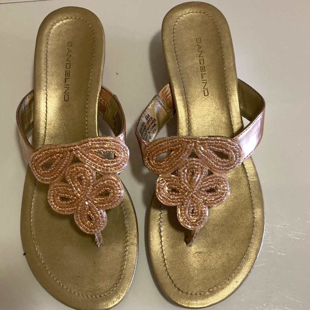 Bandolino Women’s Size 6 Pink Beaded Sandals